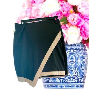Black leather mini skirt stretch